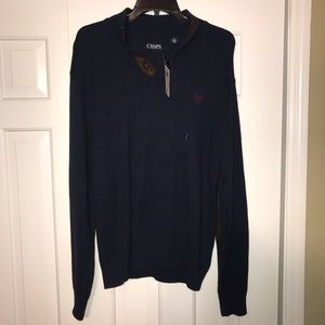 Men’s L Chaps Mock neck Button up pullover sweater